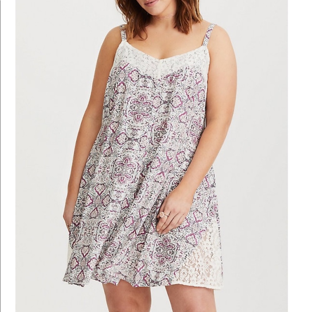 Boho Lace Trapeze Dress